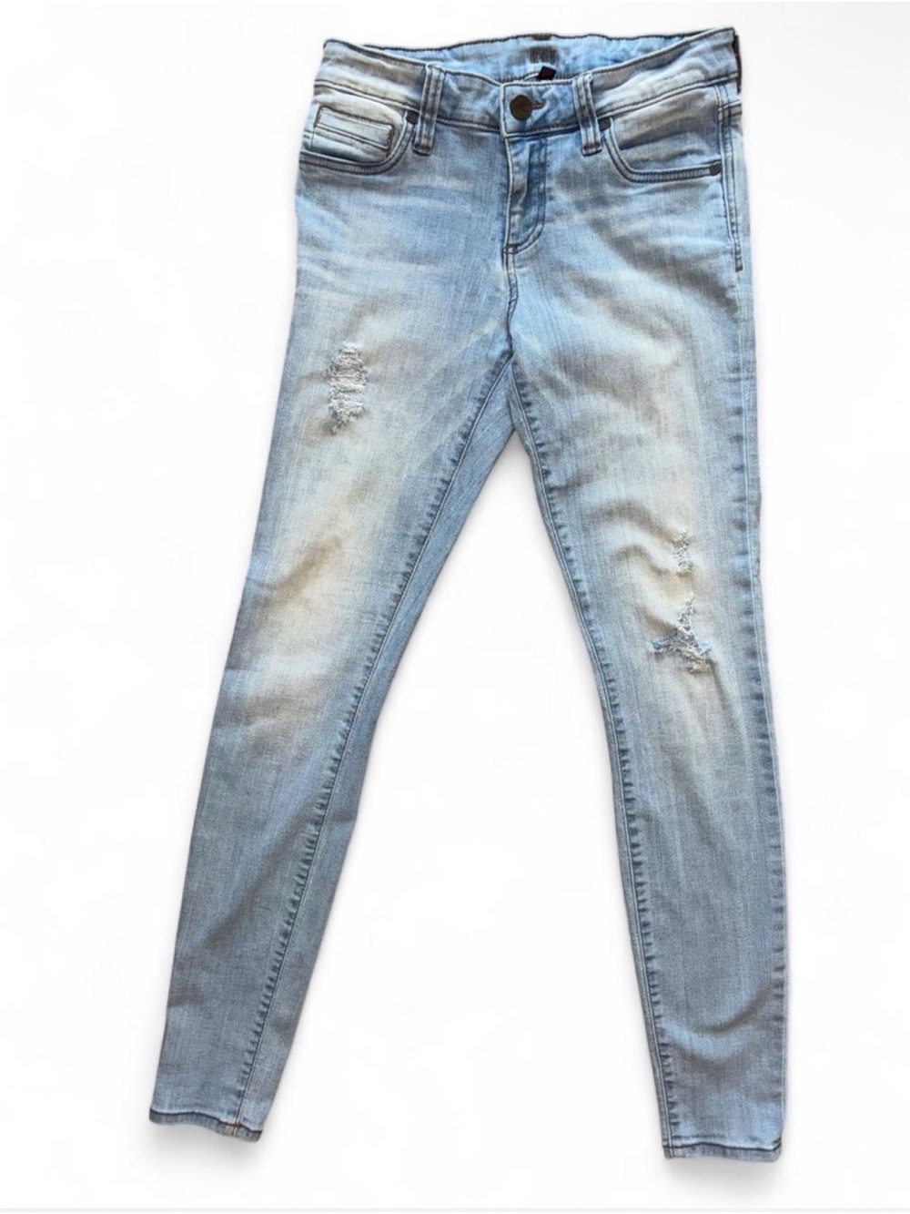 Kut from the Kloth Light Blue Skinny Jeans with Distress